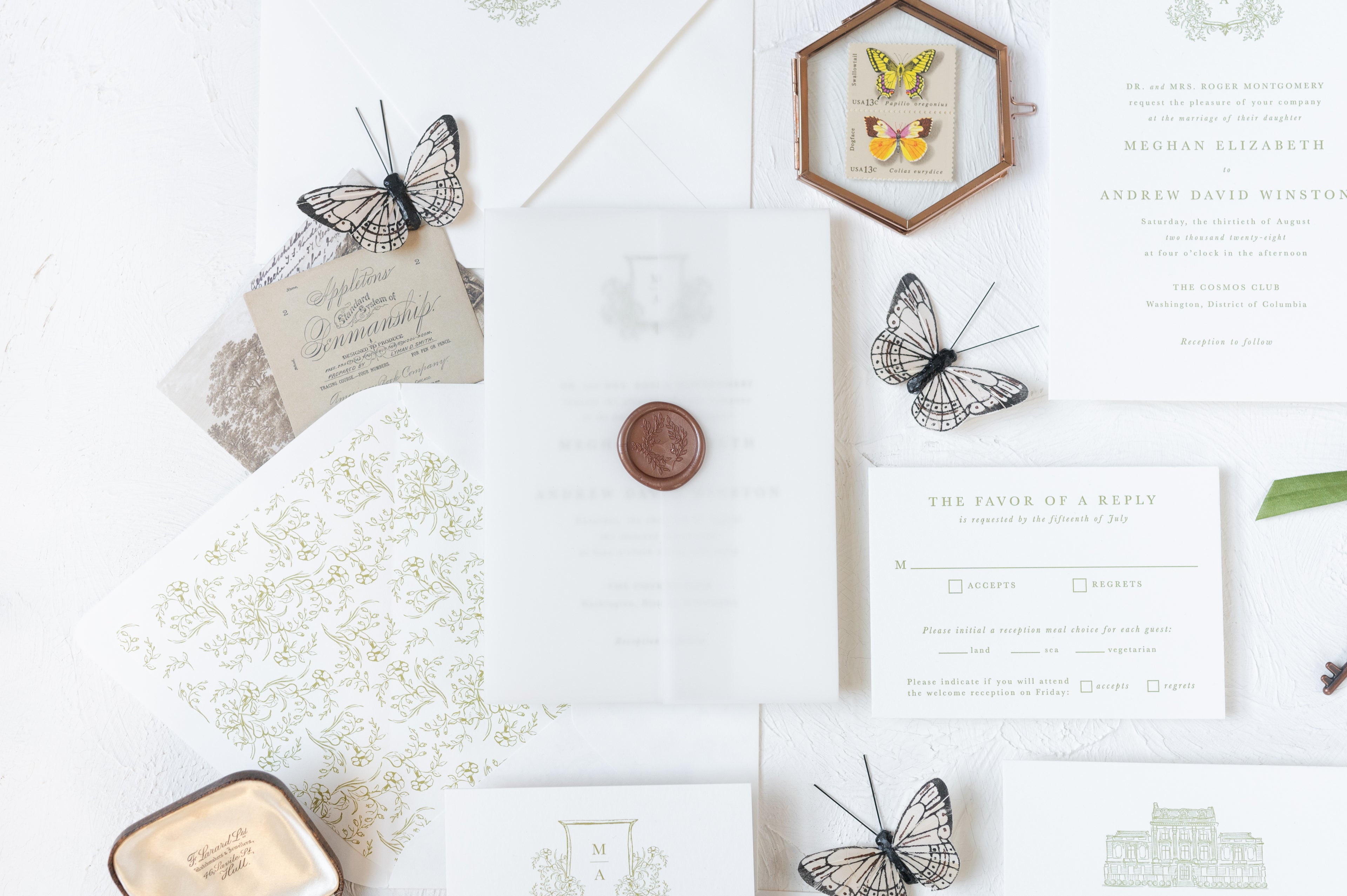 semi custom wedding invitation